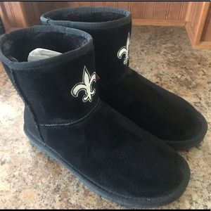 NFL New Orleans Saints Vegan Suede black boots 9